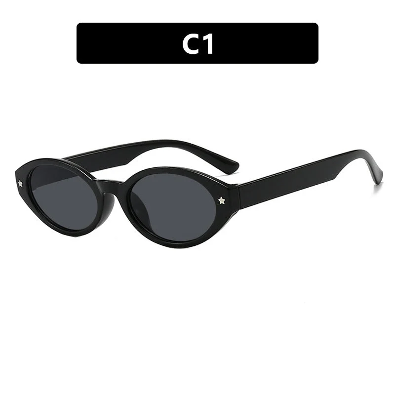 Dame Cat-Eye solbriller med elegant bæreveskedesign Luvikno