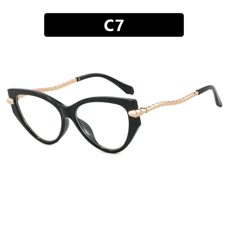 Dame Cat-Eye solbriller med elegant metallramme og stilige aksenter Luvikno