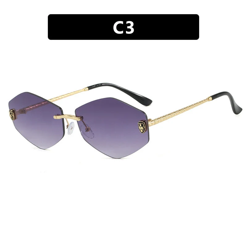 Dame geometrisk solbrille i moderne design med elegant metallramme Luvikno