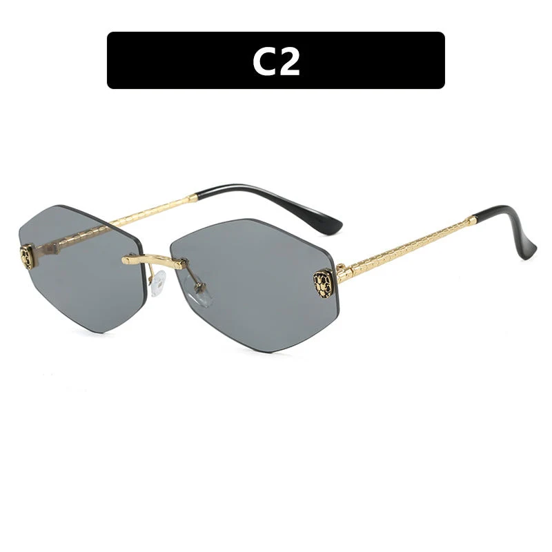 Dame geometrisk solbrille i moderne design med elegant metallramme Luvikno