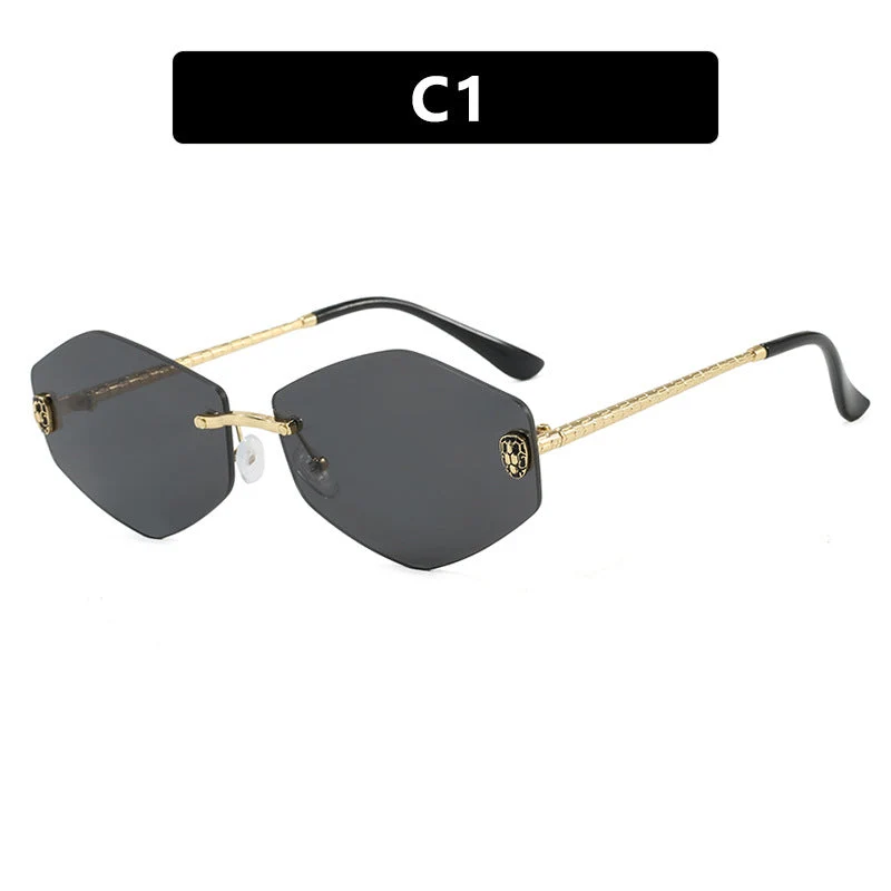 Dame geometrisk solbrille i moderne design med elegant metallramme Luvikno