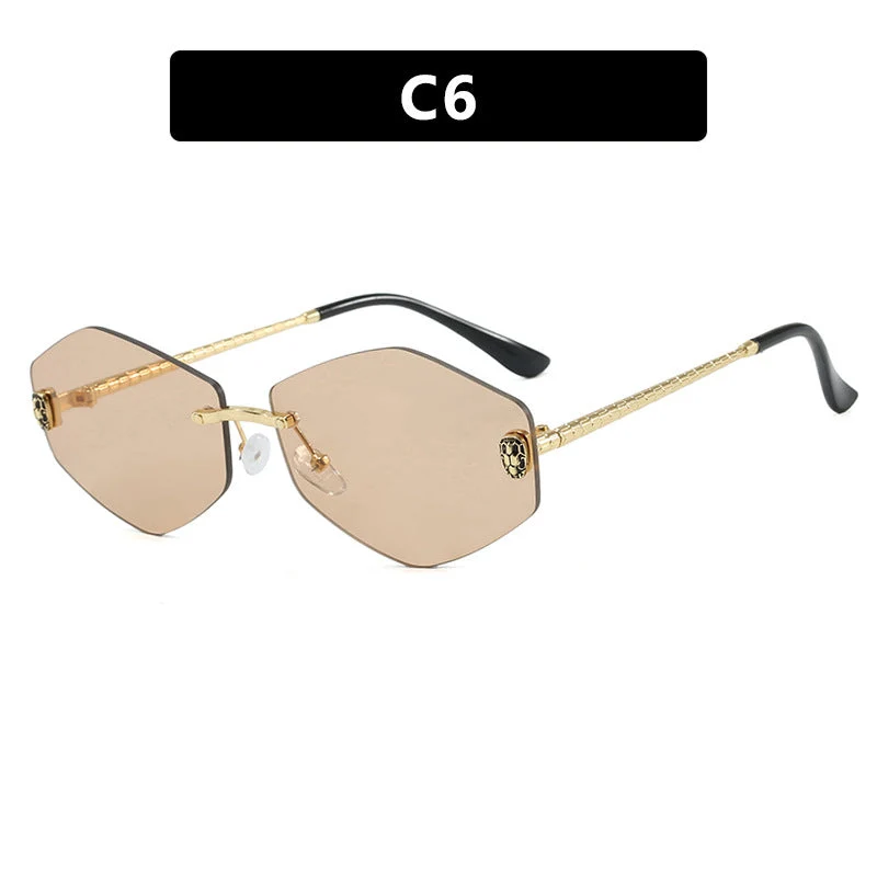 Dame geometrisk solbrille i moderne design med elegant metallramme Luvikno