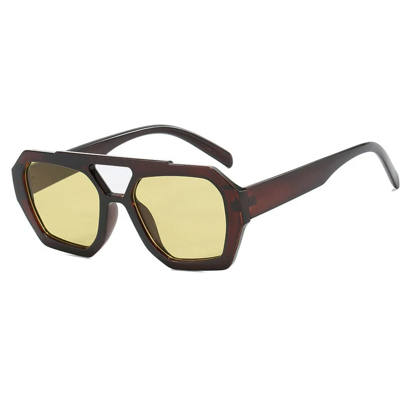 Dame geometrisk solbrille laget av robust plast med polarisert glass Luvikno
