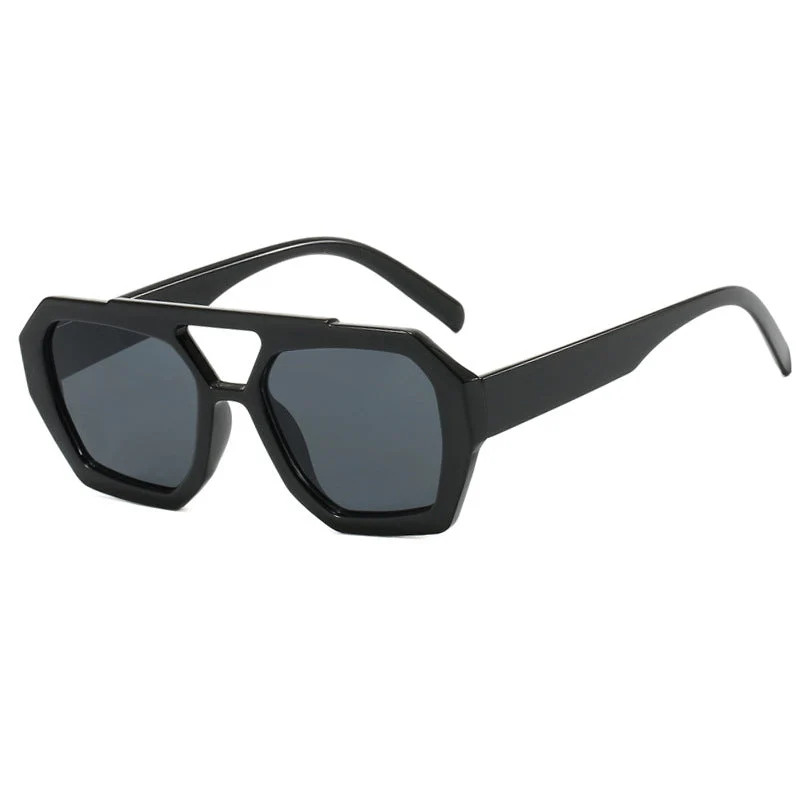 Dame geometrisk solbrille laget av robust plast med polarisert glass Luvikno