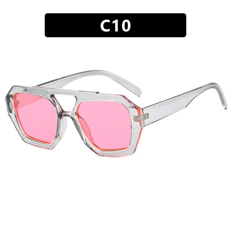 Dame geometrisk solbrille laget av robust plast med polarisert glass Luvikno