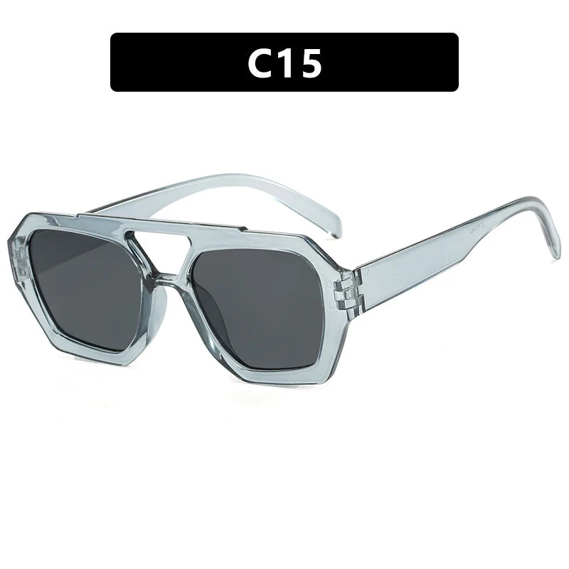 Dame geometrisk solbrille laget av robust plast med polarisert glass Luvikno