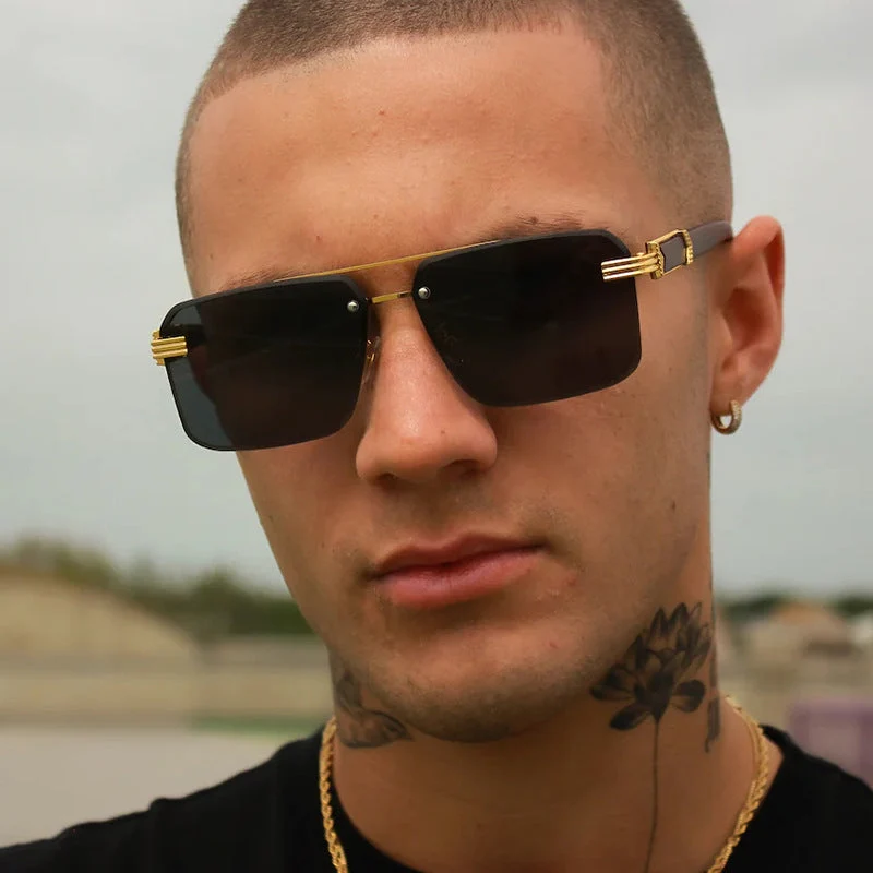 Damer geometrisk oversized solbrille med trendy design og luksuriøse detaljer Luvikno