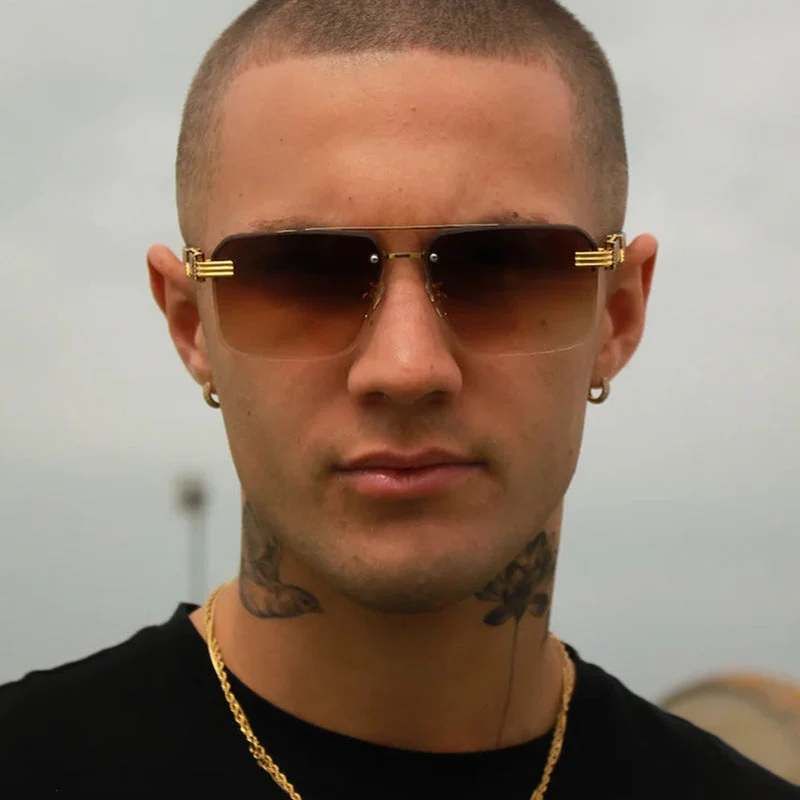 Damer geometrisk oversized solbrille med trendy design og luksuriøse detaljer Luvikno