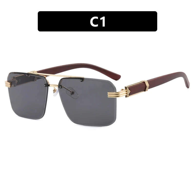 Damer geometrisk oversized solbrille med trendy design og luksuriøse detaljer Luvikno