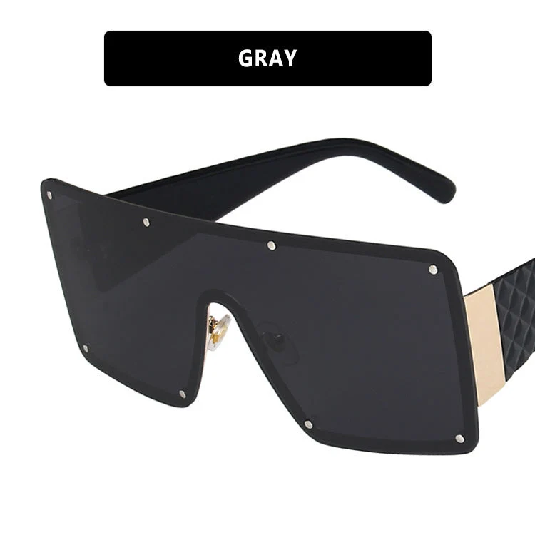 Dame geometrisk oversized solbrille med gradientlinser Luvikno