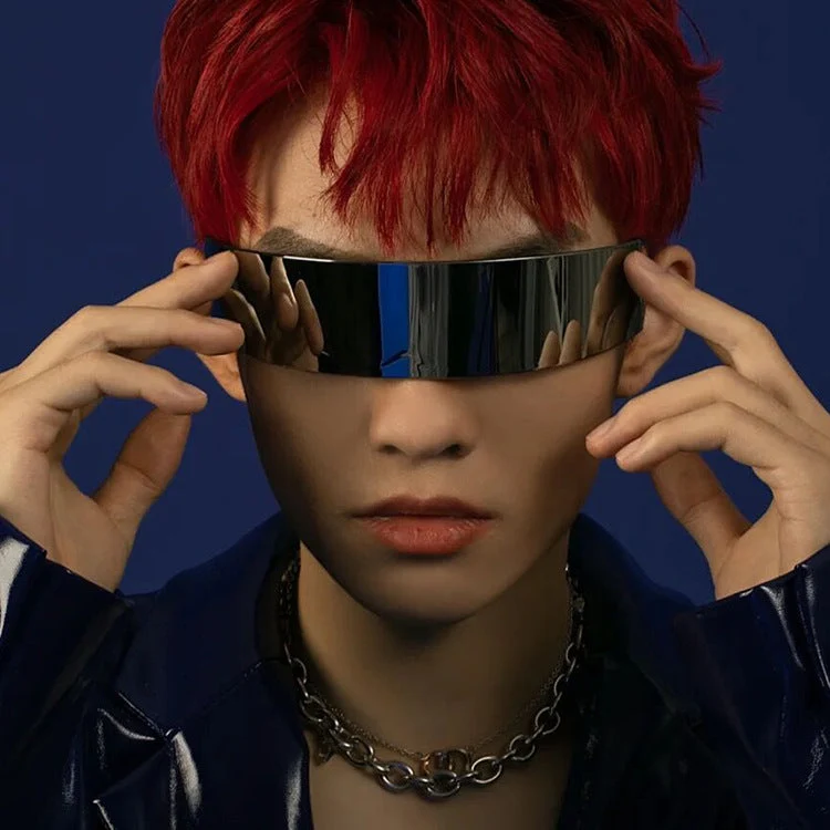 Damer futuristisk visir-lignende solbrille Luvikno