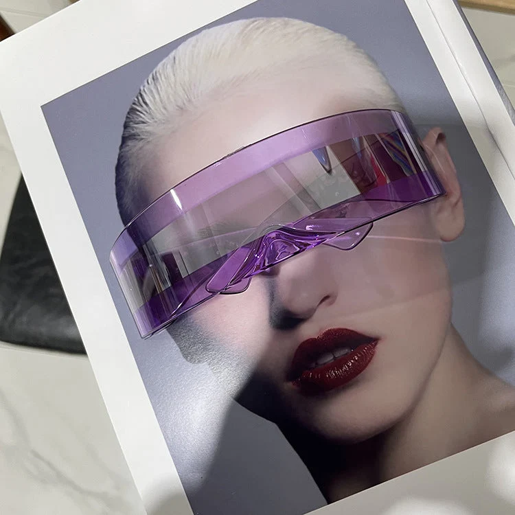 Damer futuristisk visir-lignende solbrille Luvikno