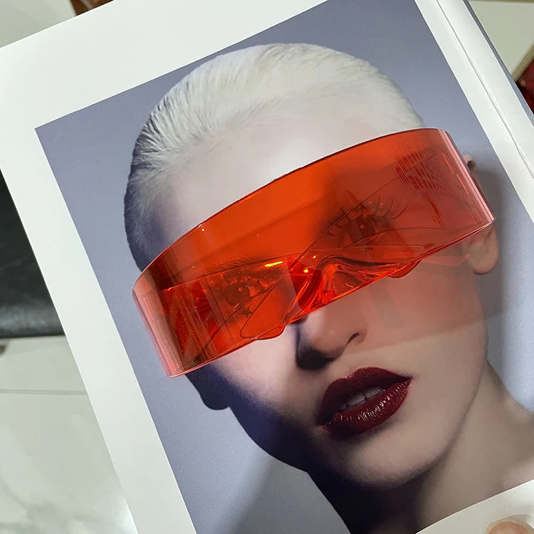 Damer futuristisk visir-lignende solbrille Luvikno