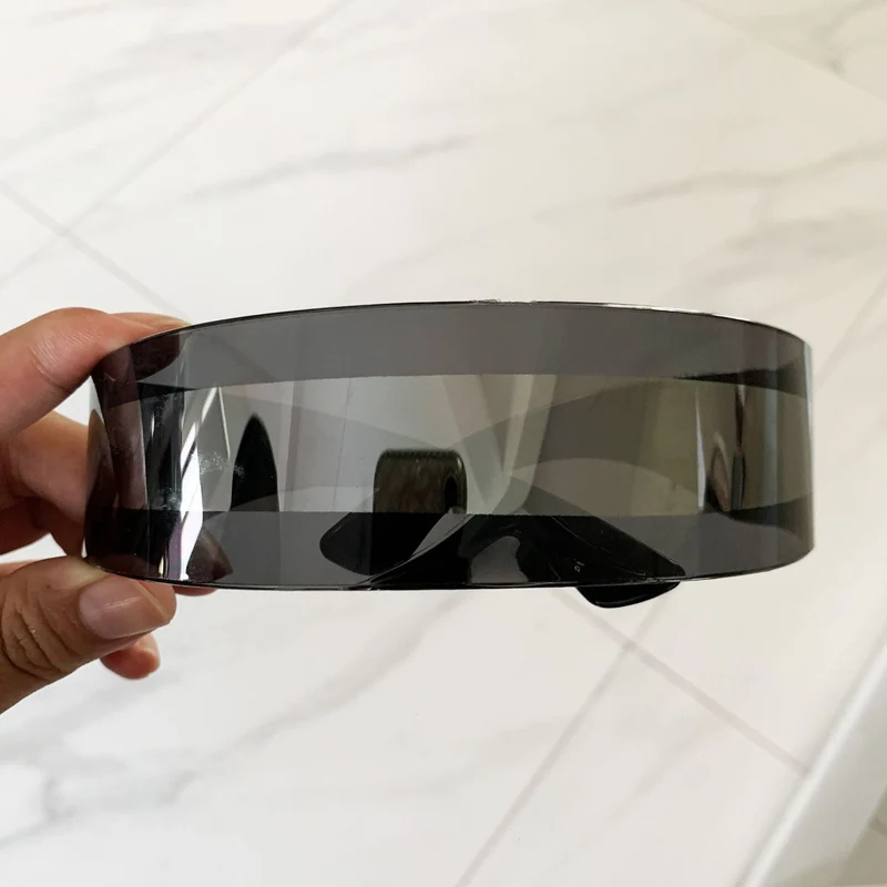 Damer futuristisk visir-lignende solbrille Luvikno