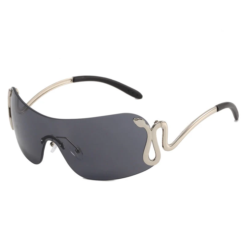 Damer futuristisk sportssolbrille med lekent design Luvikno