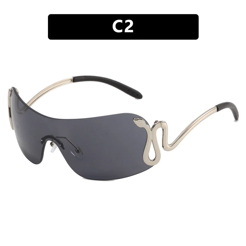 Damer futuristisk sportssolbrille med lekent design Luvikno