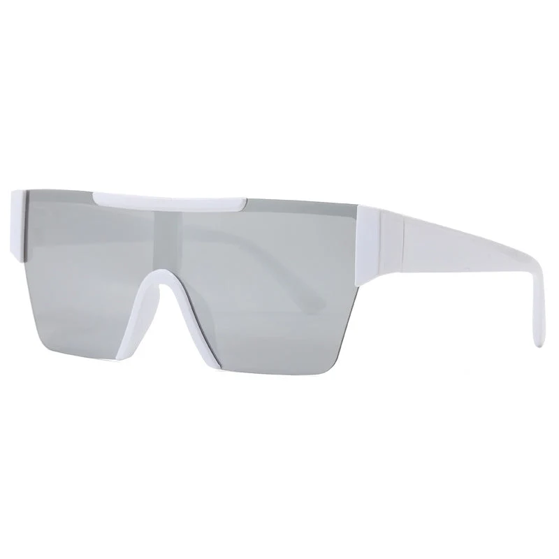 Dame futuristisk sportssolbrille med UV-beskyttelse og bred glassflate Luvikno