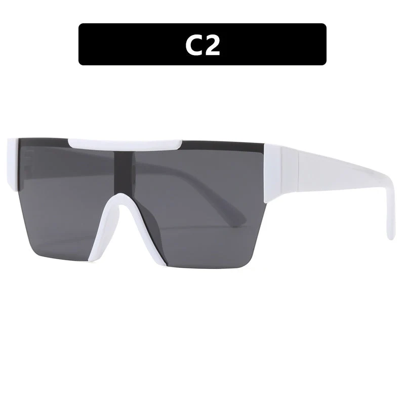 Dame futuristisk sportssolbrille med UV-beskyttelse og bred glassflate Luvikno