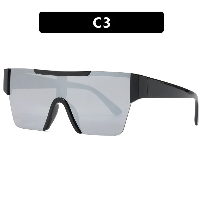 Dame futuristisk sportssolbrille med UV-beskyttelse og bred glassflate Luvikno