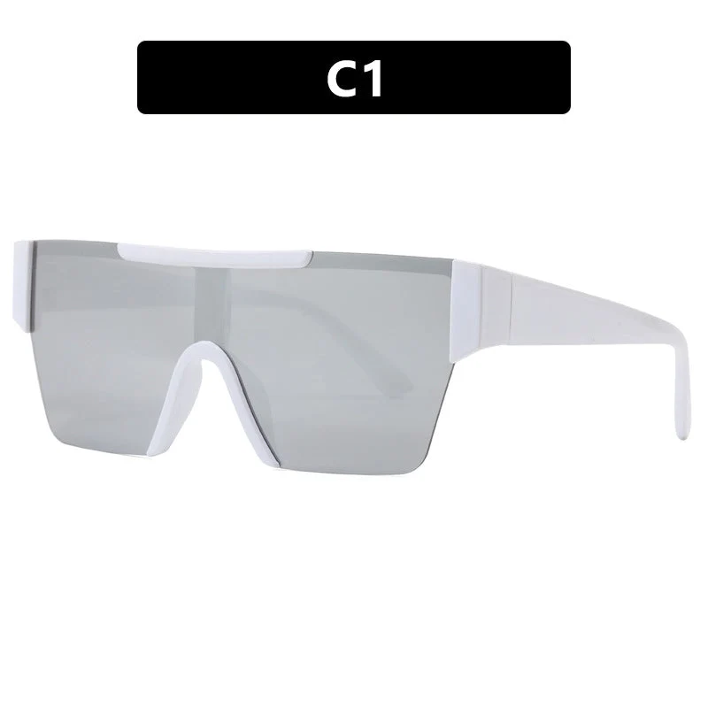 Dame futuristisk sportssolbrille med UV-beskyttelse og bred glassflate Luvikno