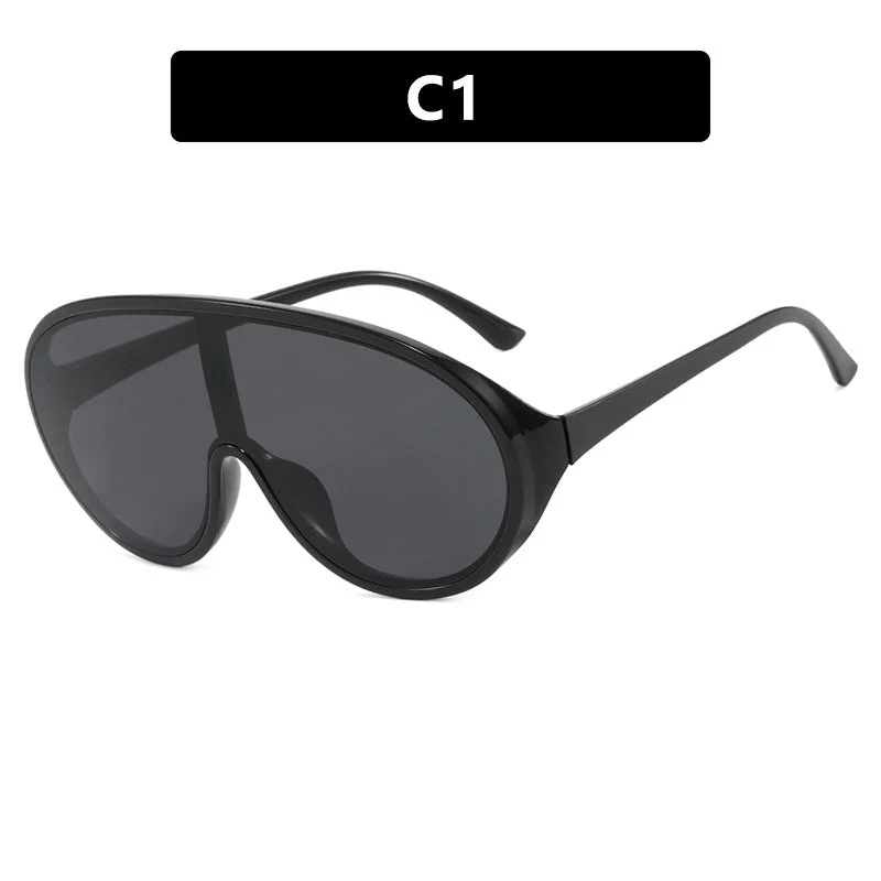 Dame futuristisk solbrille med store glass og ergonomisk ramme Luvikno