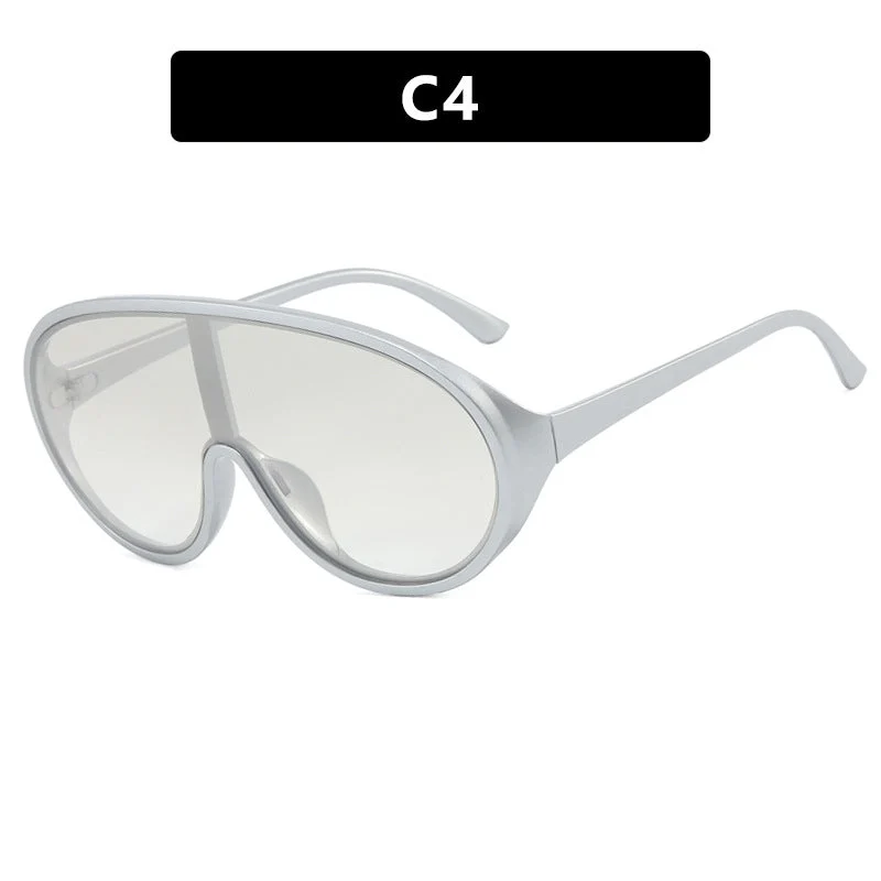Dame futuristisk solbrille med store glass og ergonomisk ramme Luvikno