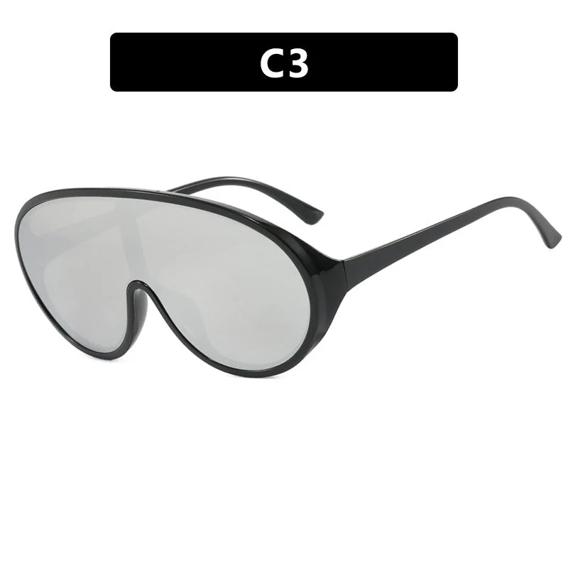 Dame futuristisk solbrille med store glass og ergonomisk ramme Luvikno