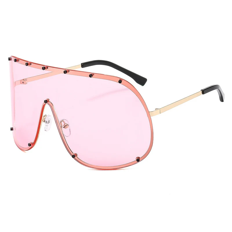 Damer futuristisk solbrille med stor ramme og innovativ design Luvikno