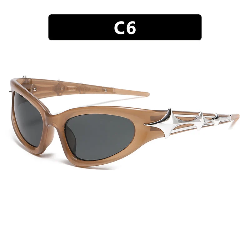 Damer futuristisk solbrille med unikt stjernedesign Luvikno