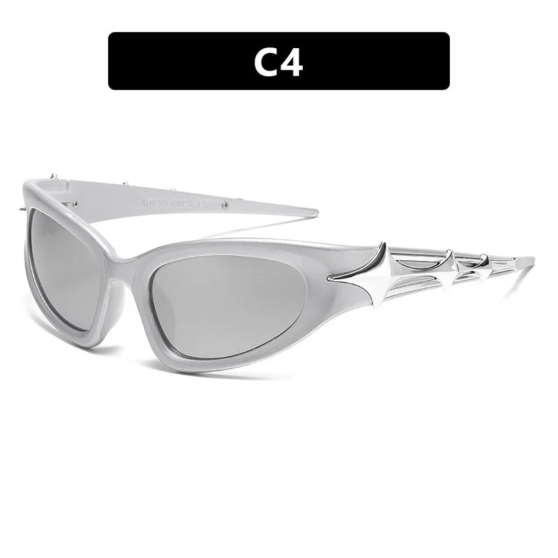 Damer futuristisk solbrille med unikt stjernedesign Luvikno