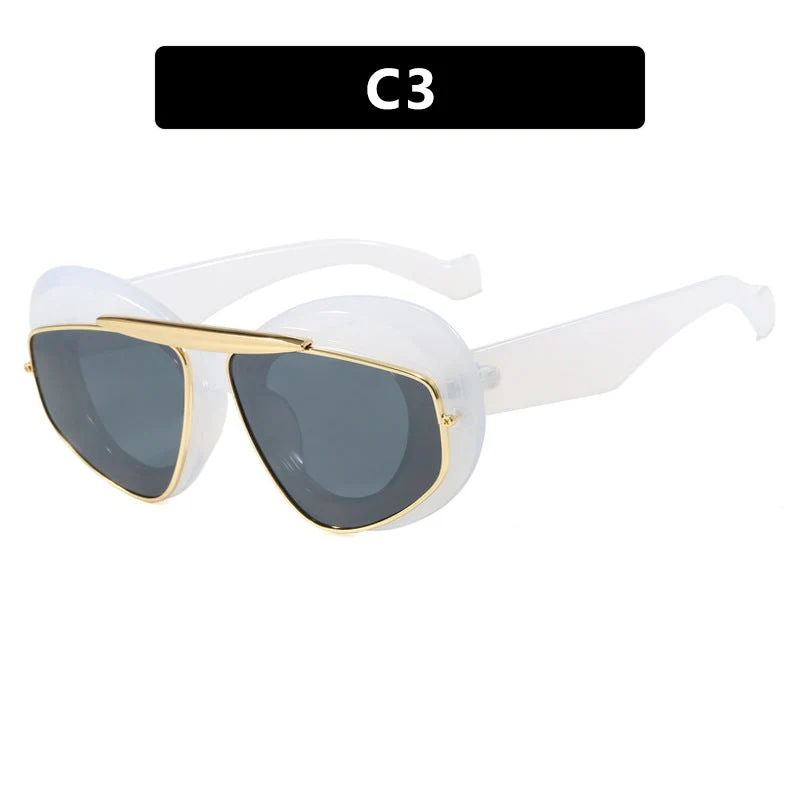 Dame futuristisk solbrille med elegant ramme Luvikno