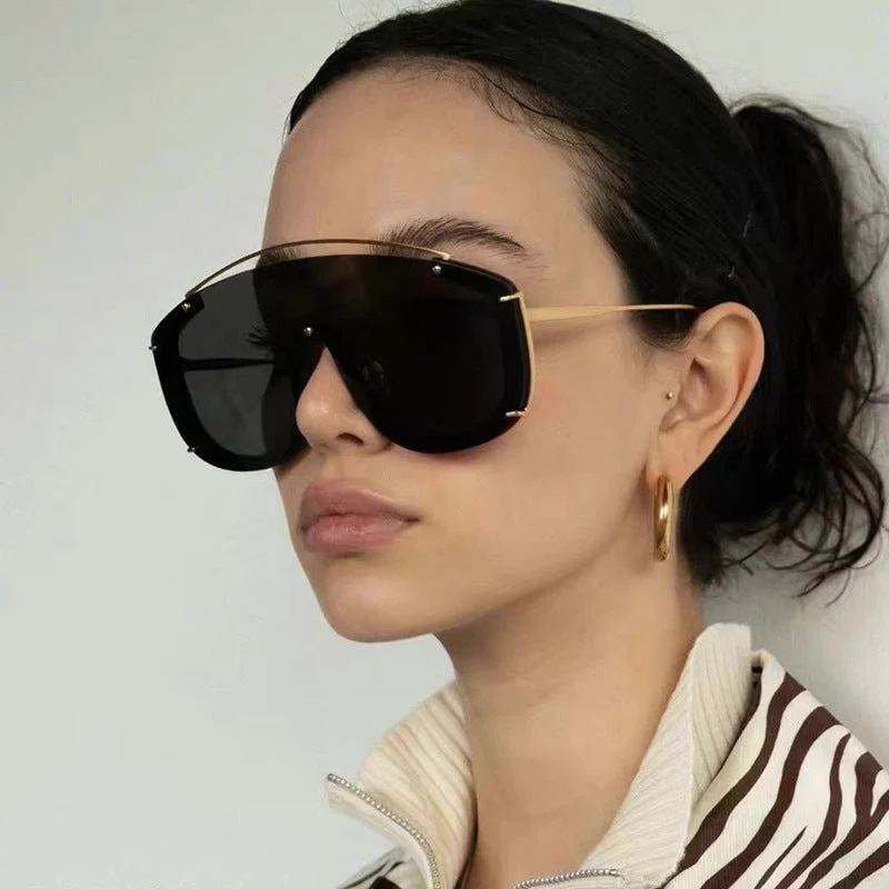 Dame futuristisk oversized solbriller Luvikno