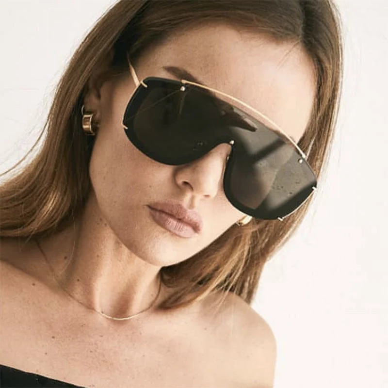 Dame futuristisk oversized solbriller Luvikno