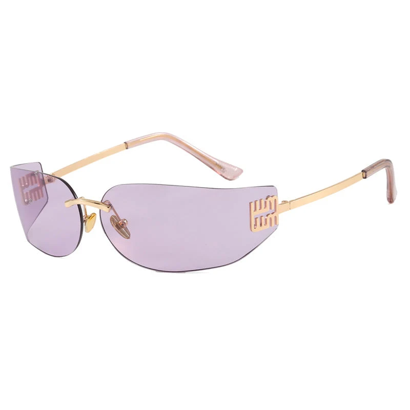 Dame futuristisk designer solbrille med uvanlig ramme og UV-beskyttelse Luvikno