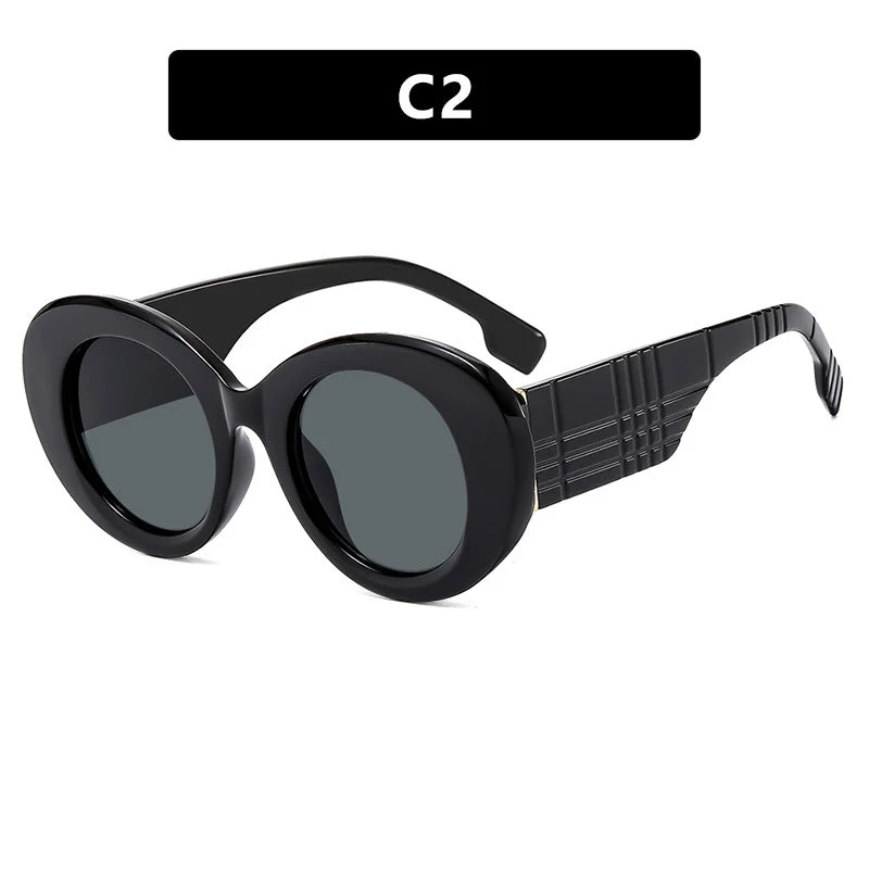 Dame ekstravagant solbrille med kreativ ramdesign og beskyttende UV-filter Luvikno