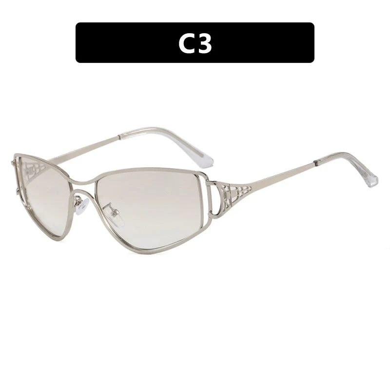 Dame eksklusive Cat-Eye solbriller med elegante dekorasjoner Luvikno