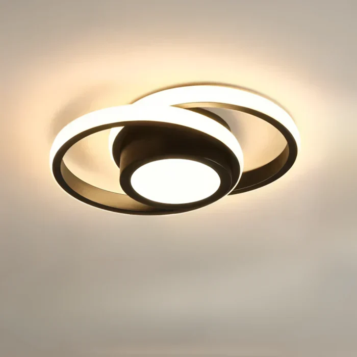 Moderne LED Taklampe med Dobbeltring Design - Twilight Rings | Luvikno
