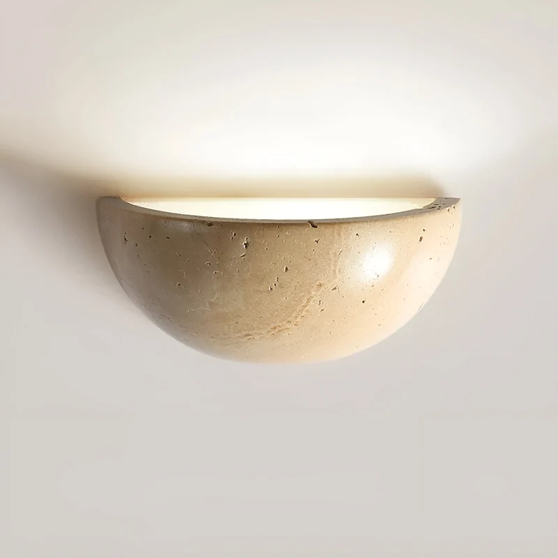 Halv-Rund LED Wabi-Sabi Vegglampe - ZenGlow | Luvikno