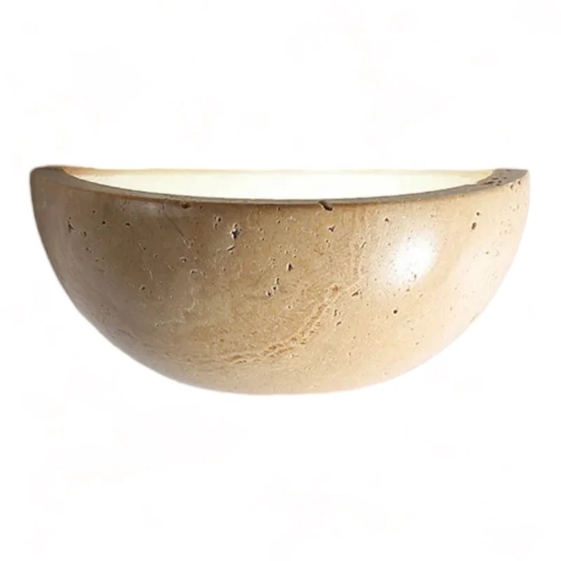 Halv-Rund LED Wabi-Sabi Vegglampe - ZenGlow | Luvikno