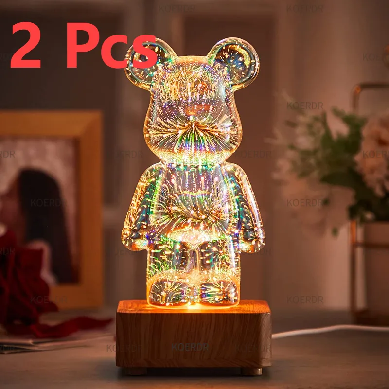 Magisk 3D Fyrverkeri Projekterings Stemningslampe - StarBear | Luvikno
