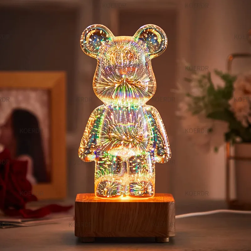 Magisk 3D Fyrverkeri Projekterings Stemningslampe - StarBear | Luvikno
