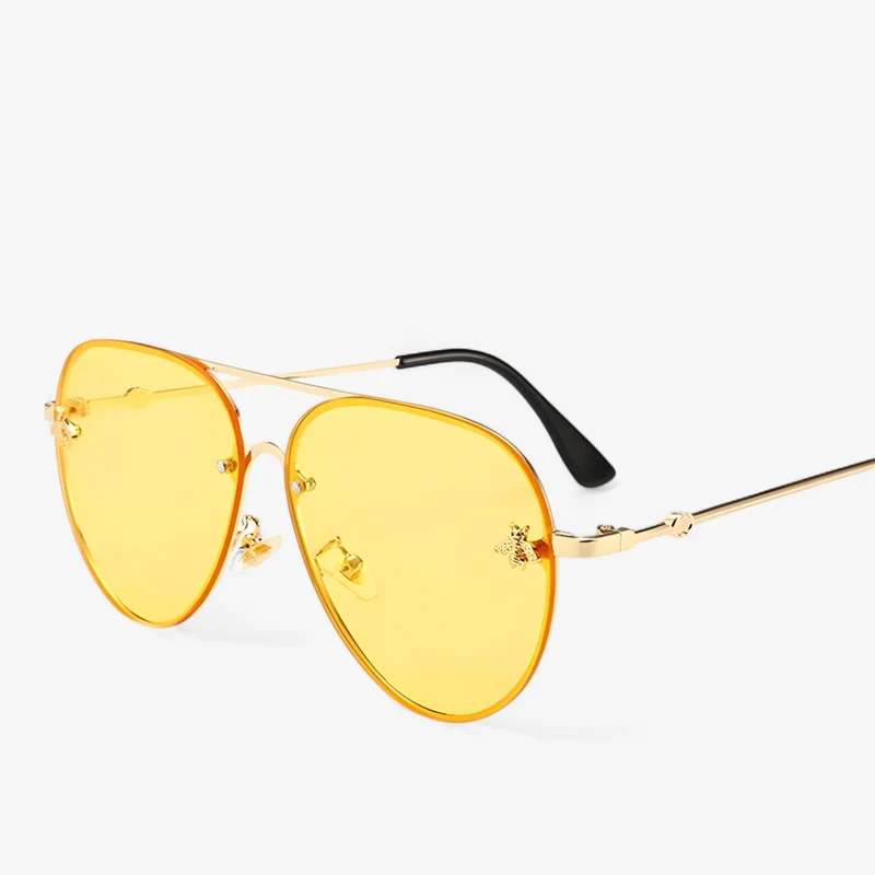 Vintage Pilot Solbriller med Bie Detalj – Halcyon | Luvikno