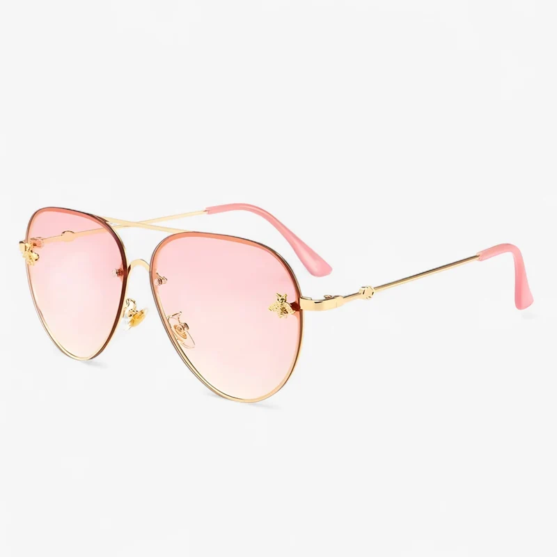Vintage Pilot Solbriller med Bie Detalj – Halcyon | Luvikno