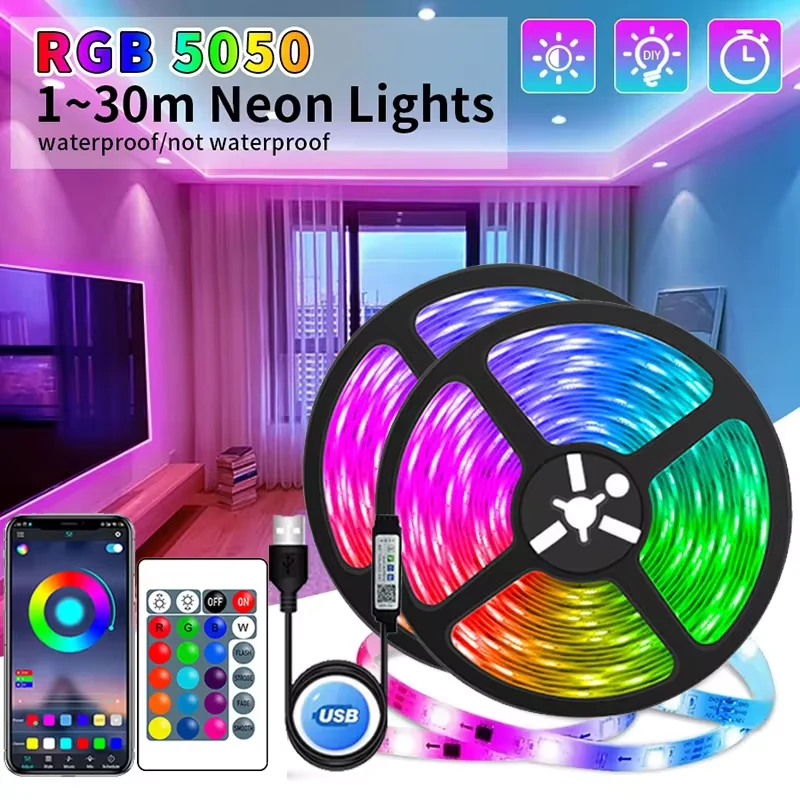 USB LED STRIPE MED FARGEENDRING - RGB LYS FOR ROMDEKORASJON & TV BAKBELYSNING | Luvikno
