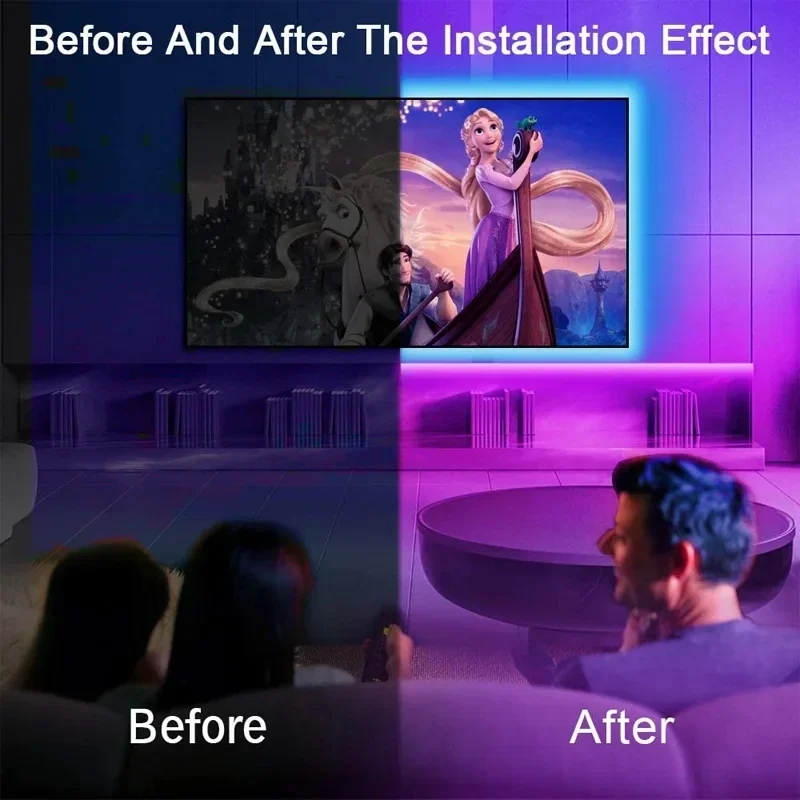 USB LED STRIPE MED FARGEENDRING - RGB LYS FOR ROMDEKORASJON & TV BAKBELYSNING | Luvikno