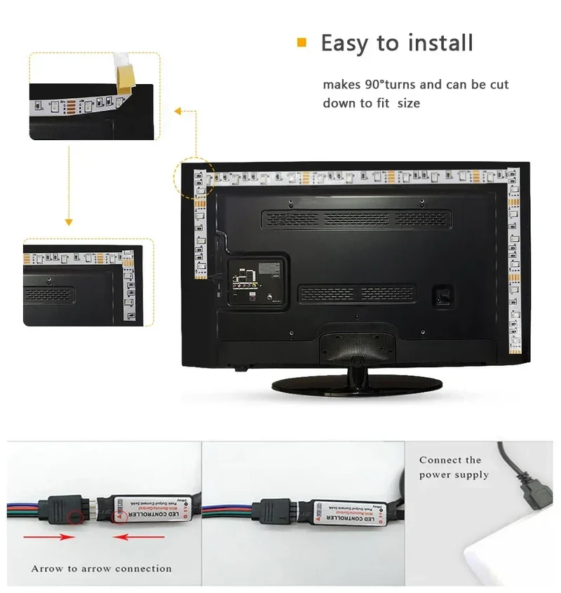 USB LED STRIPE MED FARGEENDRING - RGB LYS FOR ROMDEKORASJON & TV BAKBELYSNING | Luvikno