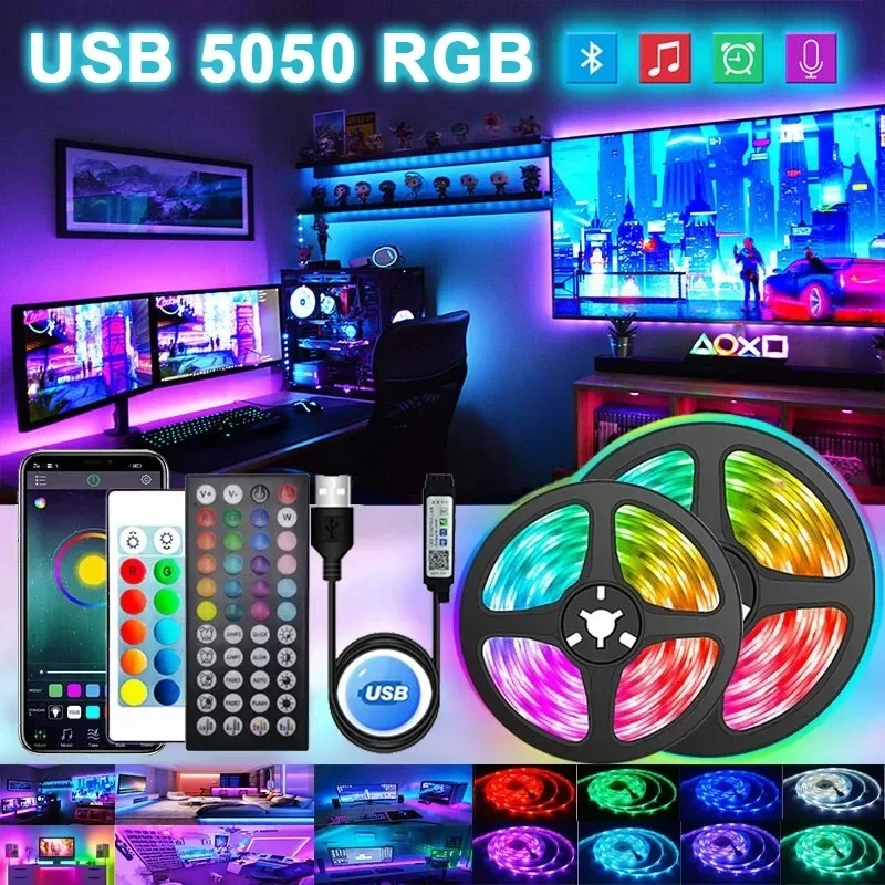 USB LED STRIPE MED FARGEENDRING - RGB LYS FOR ROMDEKORASJON & TV BAKBELYSNING | Luvikno