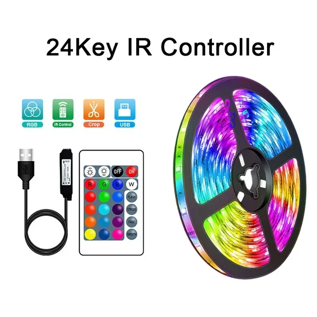 USB LED STRIPE MED FARGEENDRING - RGB LYS FOR ROMDEKORASJON & TV BAKBELYSNING | Luvikno