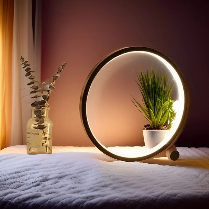 Minimalist Dimmbar Bordlampe - EclipseAura Lampe | Luvikno