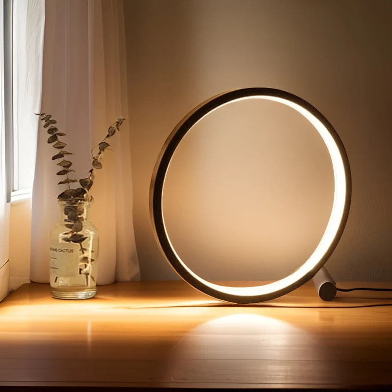 Minimalist Dimmbar Bordlampe - EclipseAura Lampe | Luvikno